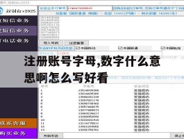 注册账号字母,数字什么意思啊怎么写好看