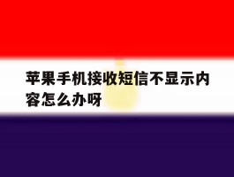 苹果手机接收短信不显示内容怎么办呀