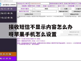 包含接收短信不显示内容怎么办呀苹果手机怎么设置的词条