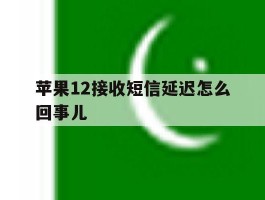 苹果12接收短信延迟怎么回事儿