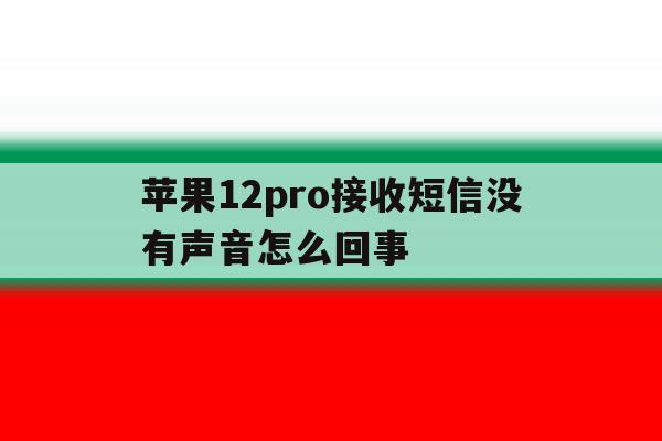 苹果12pro接收短信没有声音怎么回事 苹果12pro接收短信没有声音怎么回事