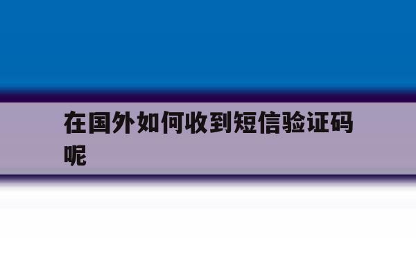 在国外如何收到短信验证码呢 在国外如何收到短信验证码呢