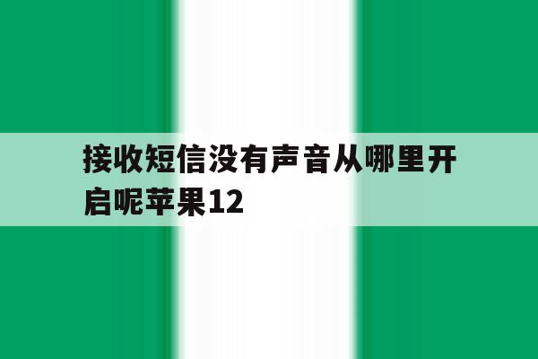 关于接收短信没有声音从哪里开启呢苹果12的信息 关于接收短信没有声音从哪里开启呢苹果12的信息