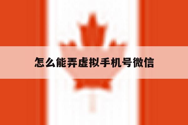 怎么能弄虚拟手机号微信 怎么能弄虚拟手机号微信