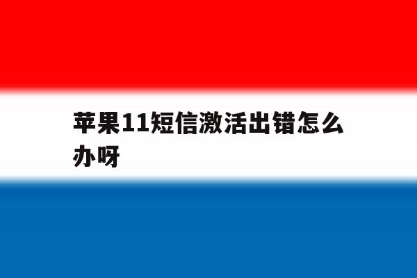 苹果11短信激活出错怎么办呀 苹果11短信激活出错怎么办呀