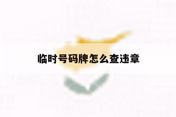 临时号码牌怎么查违章 临时号码牌怎么查违章