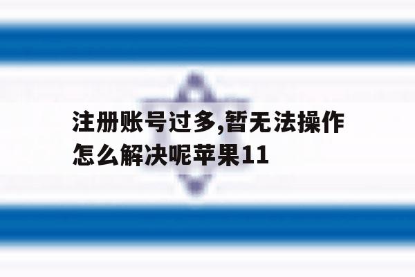注册账号过多,暂无法操作怎么解决呢苹果11的简单介绍