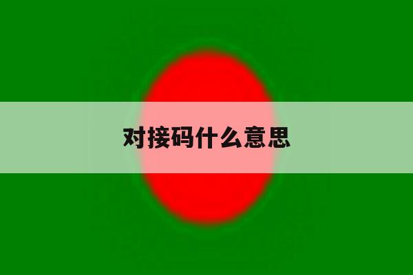 对接码什么意思 对接码什么意思