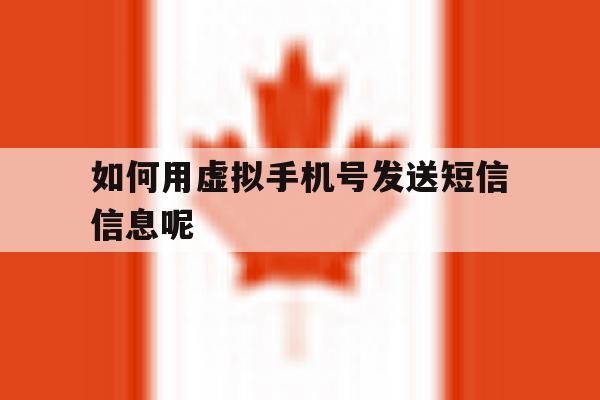 如何用虚拟手机号发送短信信息呢 如何用虚拟手机号发送短信信息呢