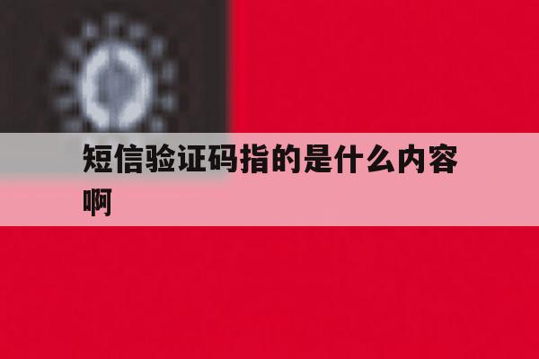 短信验证码指的是什么内容啊 短信验证码指的是什么内容啊