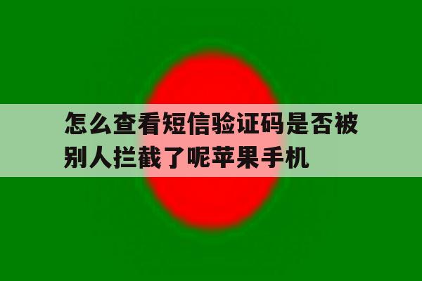 关于怎么查看短信验证码是否被别人拦截了呢苹果手机的信息 关于怎么查看短信验证码是否被别人拦截了呢苹果手机的信息