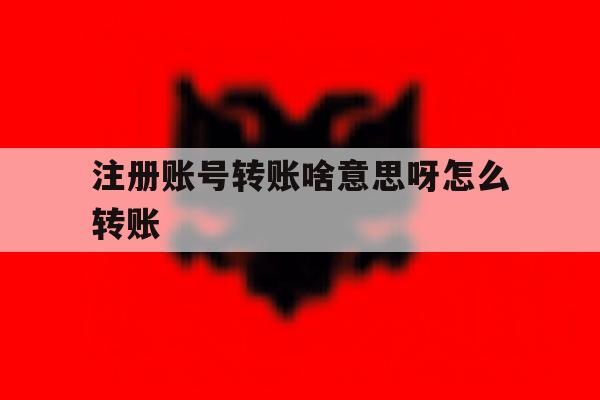 注册账号转账啥意思呀怎么转账 注册账号转账啥意思呀怎么转账