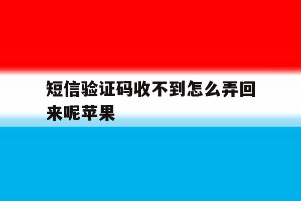 短信验证码收不到怎么弄回来呢苹果 短信验证码收不到怎么弄回来呢苹果