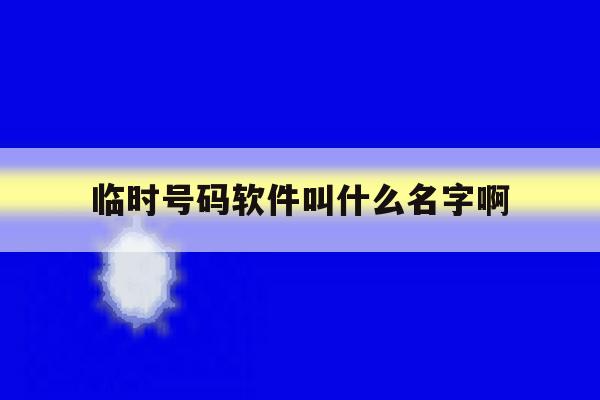 临时号码软件叫什么名字啊 临时号码软件叫什么名字啊