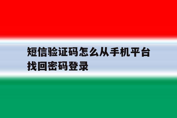 短信验证码怎么从手机平台找回密码登录