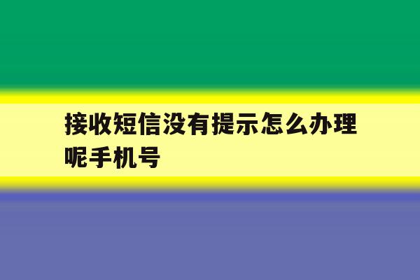 接收短信没有提示怎么办理呢手机号 接收短信没有提示怎么办理呢手机号