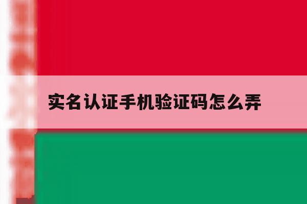 实名认证手机验证码怎么弄 实名认证手机验证码怎么弄