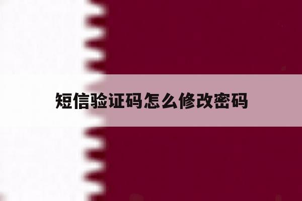 短信验证码怎么修改密码 短信验证码怎么修改密码