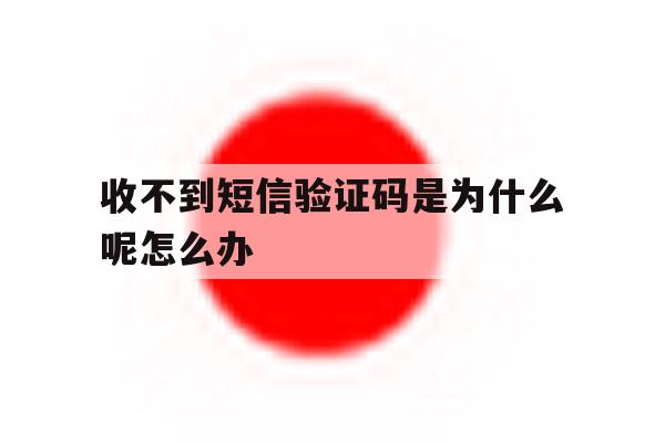 关于收不到短信验证码是为什么呢怎么办的信息 关于收不到短信验证码是为什么呢怎么办的信息