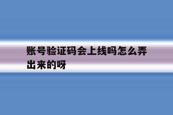 账号验证码会上线吗怎么弄出来的呀 账号验证码会上线吗怎么弄出来的呀