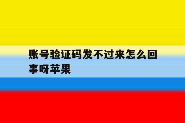 账号验证码发不过来怎么回事呀苹果 账号验证码发不过来怎么回事呀苹果