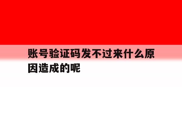 账号验证码发不过来什么原因造成的呢 账号验证码发不过来什么原因造成的呢