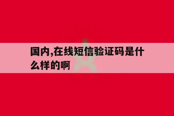 国内,在线短信验证码是什么样的啊 国内,在线短信验证码是什么样的啊