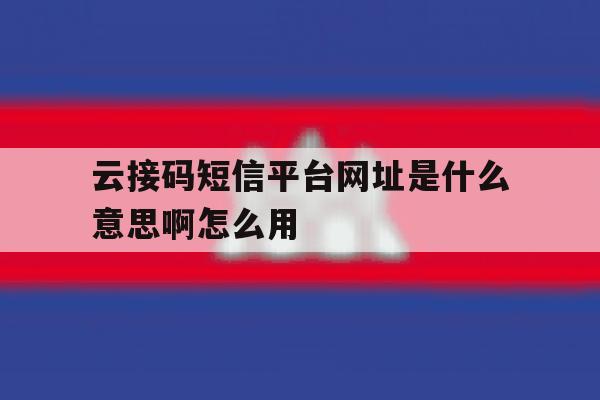 云接码短信平台网址是什么意思啊怎么用 云接码短信平台网址是什么意思啊怎么用