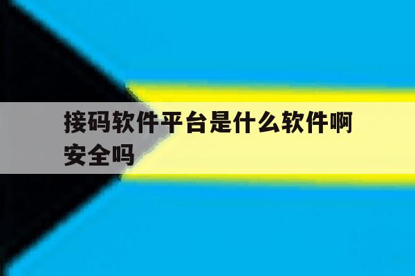 接码软件平台是什么软件啊安全吗 接码软件平台是什么软件啊安全吗