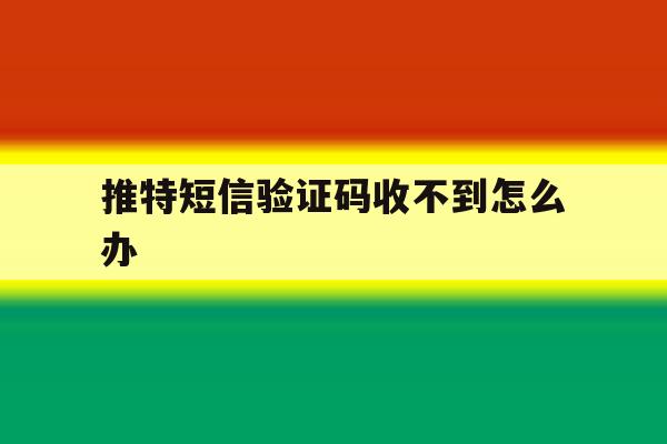 推特短信验证码收不到怎么办 推特短信验证码收不到怎么办