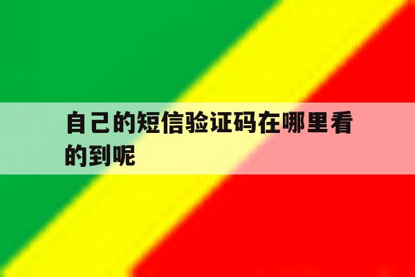 自己的短信验证码在哪里看的到呢 自己的短信验证码在哪里看的到呢
