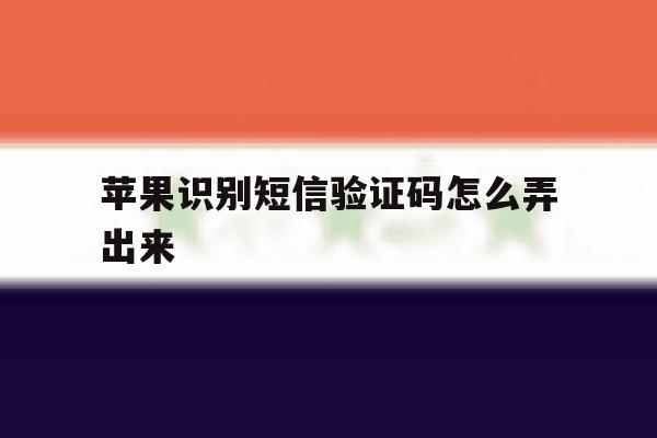苹果识别短信验证码怎么弄出来 苹果识别短信验证码怎么弄出来