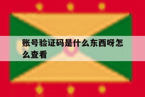 账号验证码是什么东西呀怎么查看 账号验证码是什么东西呀怎么查看
