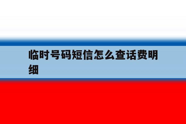 临时号码短信怎么查话费明细 临时号码短信怎么查话费明细