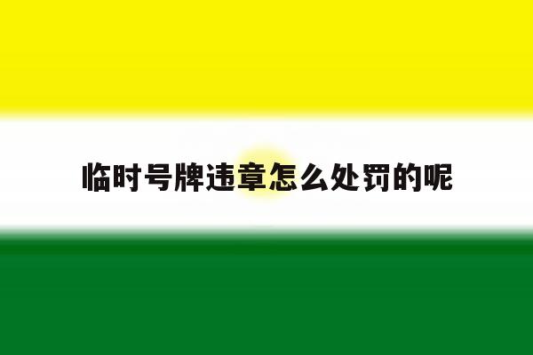 临时号牌违章怎么处罚的呢 临时号牌违章怎么处罚的呢