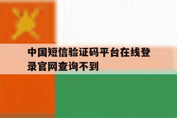 中国短信验证码平台在线登录官网查询不到