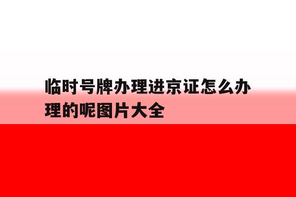临时号牌办理进京证怎么办理的呢图片大全 临时号牌办理进京证怎么办理的呢图片大全