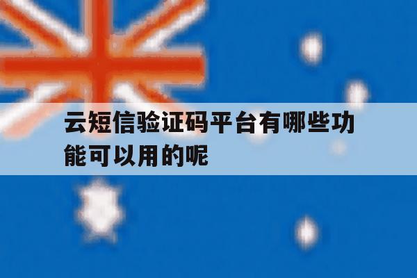 关于云短信验证码平台有哪些功能可以用的呢的信息 关于云短信验证码平台有哪些功能可以用的呢的信息
