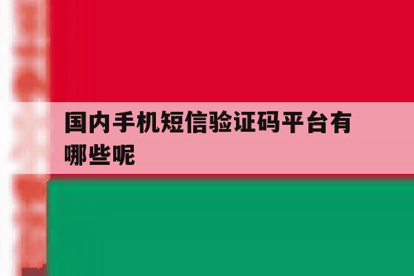国内手机短信验证码平台有哪些呢 国内手机短信验证码平台有哪些呢