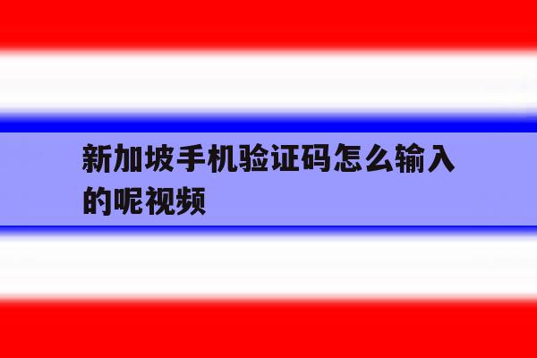 新加坡手机验证码怎么输入的呢视频 新加坡手机验证码怎么输入的呢视频