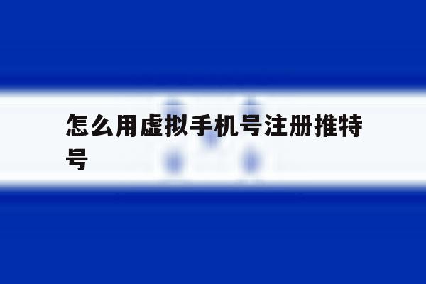 怎么用虚拟手机号注册推特号