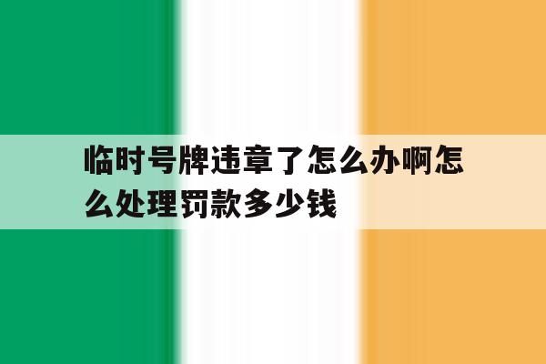 临时号牌违章了怎么办啊怎么处理罚款多少钱 临时号牌违章了怎么办啊怎么处理罚款多少钱