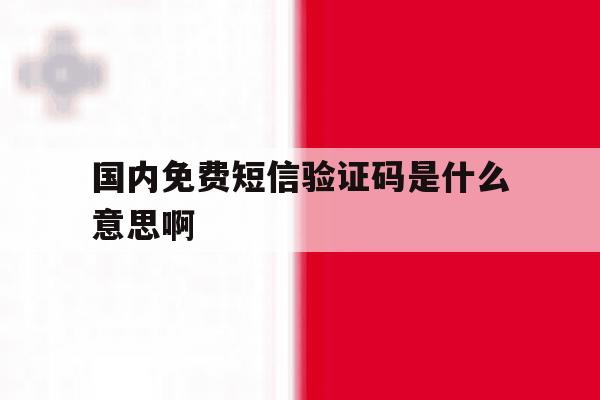 国内免费短信验证码是什么意思啊 国内免费短信验证码是什么意思啊