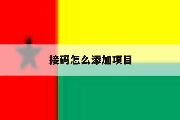 接码怎么添加项目 接码怎么添加项目