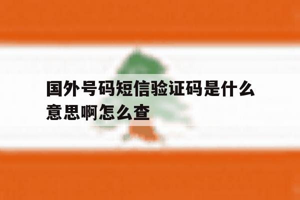国外号码短信验证码是什么意思啊怎么查 国外号码短信验证码是什么意思啊怎么查
